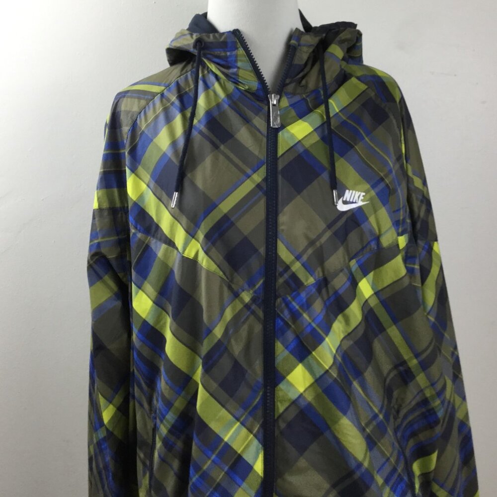 Nike Plaid Hooded Lightweight Jacket xl - Picture 3 of 9